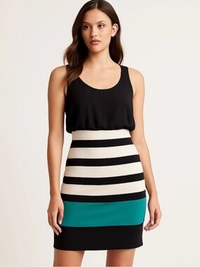 Express Women's Sleeveless Dress Sheer Lined Top Formed Fit Bodycon